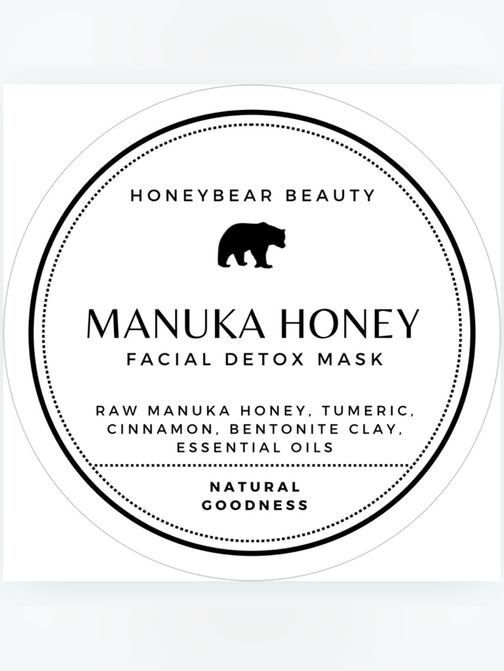 1oz Manuka Honey Facial Detox Glow Up Mask HoneyBear Beauty